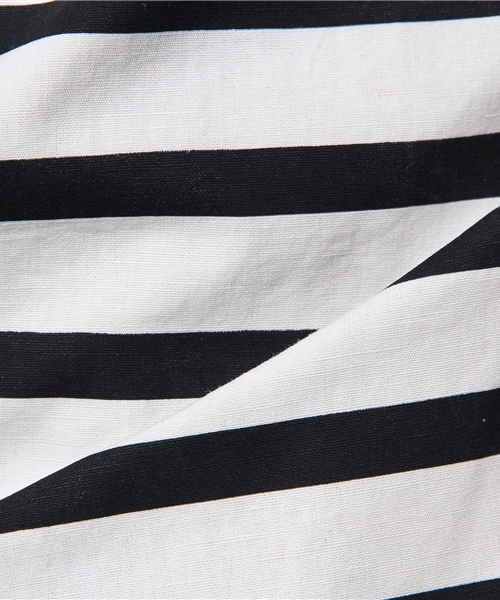 CIAOPANIC TYPY（チャオパニックティピー）の「綿麻半袖ボーダーBDシャツ（シャツ/ブラウス・メンズ・ホワイト/ネイビー・MEDIUM/LARGE/SMALL）」の14枚目の写真