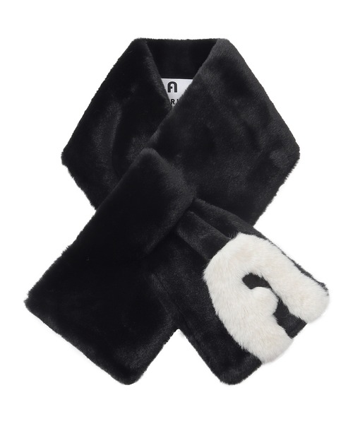 【セール】フェイクファーマフラー Black & White（マフラー）｜FURLA（フルラ）