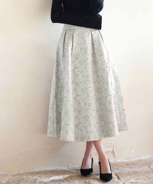 SAISON DE PAPILLON(セゾンドパピヨン)の「【お気に入り1.5万突破!】】フクレジャガードフレアハイウエストスカート(スカート・レディース・ピンクベージュ/ブラック/ブルーグレー/グレー・S/M/L)」の16枚目の写真