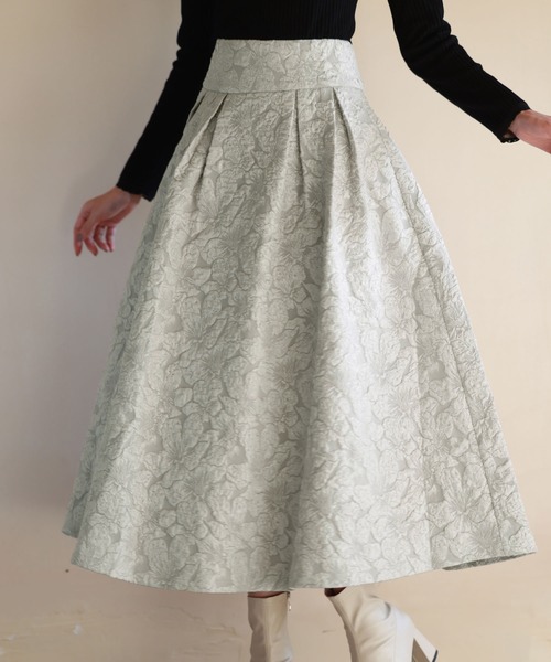 SAISON DE PAPILLON(セゾンドパピヨン)の「【お気に入り1.5万突破!】】フクレジャガードフレアハイウエストスカート(スカート・レディース・ピンクベージュ/ブラック/ブルーグレー/グレー・S/M/L)」の19枚目の写真