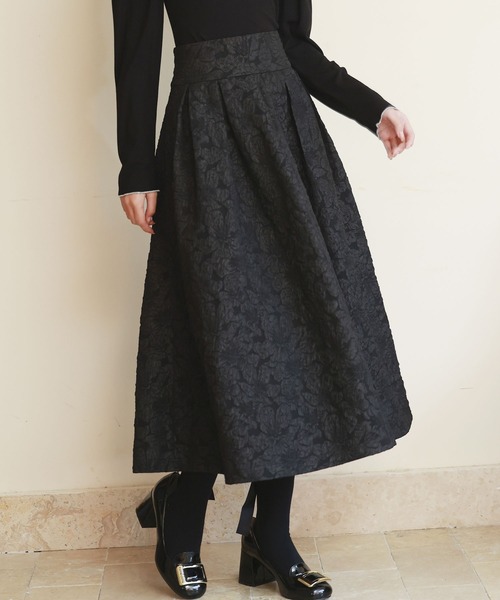 SAISON DE PAPILLON(セゾンドパピヨン)の「【お気に入り1.5万突破!】】フクレジャガードフレアハイウエストスカート(スカート・レディース・ピンクベージュ/ブラック/ブルーグレー/グレー・S/M/L)」の15枚目の写真