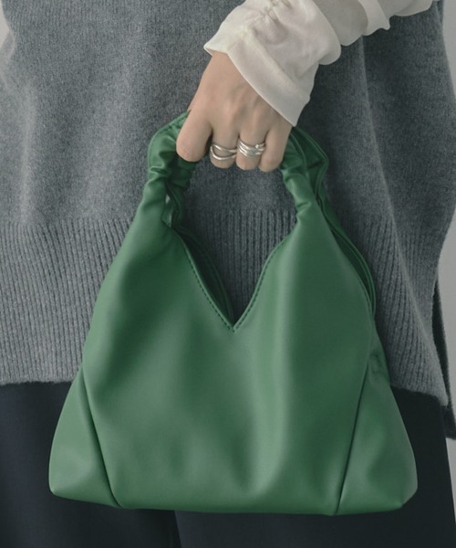 saloon（サルーン）の「SALOON(サルーン)/フリルハンドルミニショルダー（ショルダーバッグ・レディース・ブラック/グリーン/アイボリー・FREE）」の3枚目の写真