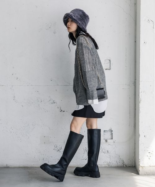 JEANASIS（ジーナシス）の「サスティナブル3Gスカシアミニットプルオーバー/980534（ニット/セーター・レディース・ブラック/グレー/ピンク・FREE）」の11枚目の写真