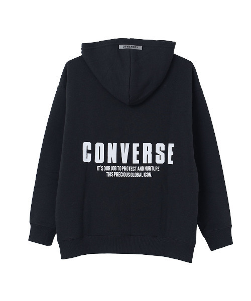 CONVERSE(コンバース)の「【裏起毛】CONVERSE 別注バックプリントフーディートレーナー(パーカー・キッズ・グレイッシュベージュ/杢グレー/ブラック・150/160/140/130)」の11枚目の写真