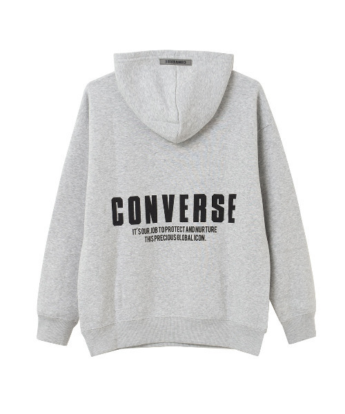 CONVERSE(コンバース)の「【裏起毛】CONVERSE 別注バックプリントフーディートレーナー(パーカー・キッズ・グレイッシュベージュ/杢グレー/ブラック・150/160/140/130)」の13枚目の写真