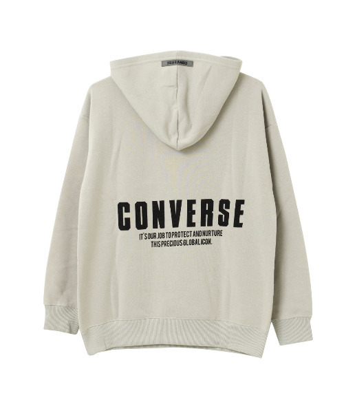 CONVERSE(コンバース)の「【裏起毛】CONVERSE 別注バックプリントフーディートレーナー(パーカー・キッズ・グレイッシュベージュ/杢グレー/ブラック・150/160/140/130)」の15枚目の写真