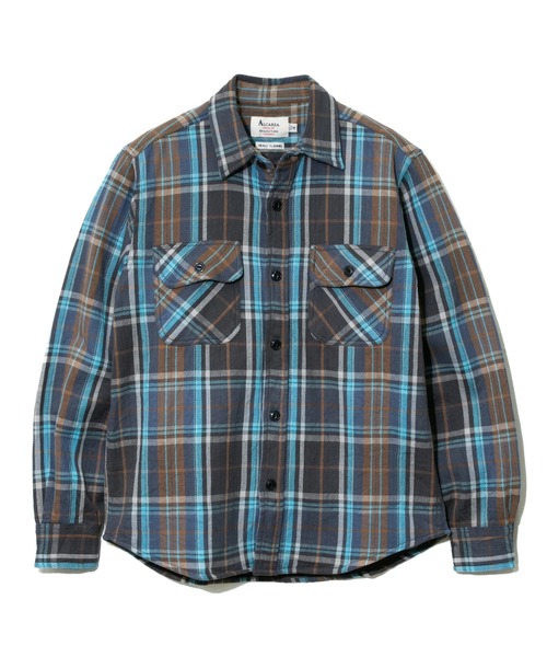 go slow caravan（ゴースローキャラバン）の「ALCARZA/アルカルザ　HEAVY FLANNEL CHECK WORK SHIRTS（シャツ/ブラウス・メンズ・ブラウン/オレンジ系その他/ホワイト/グレー/ホワイト系その他2/ロイヤルブルー・LARGE/X-LARGE/MEDIUM）」の3枚目の写真