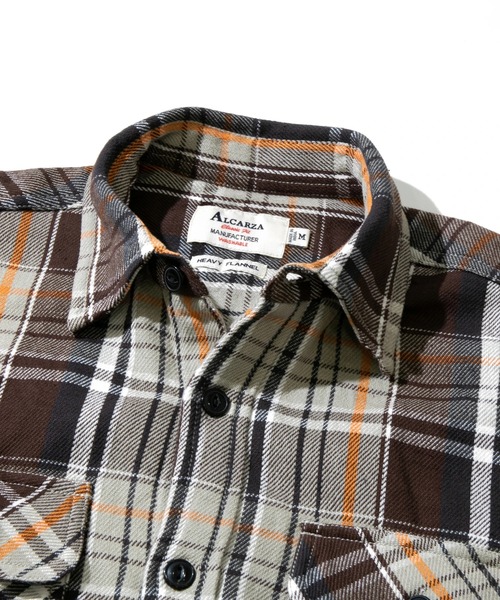 go slow caravan（ゴースローキャラバン）の「ALCARZA/アルカルザ　HEAVY FLANNEL CHECK WORK SHIRTS（シャツ/ブラウス・メンズ・ブラウン/オレンジ系その他/ホワイト/グレー/ホワイト系その他2/ロイヤルブルー・LARGE/X-LARGE/MEDIUM）」の8枚目の写真