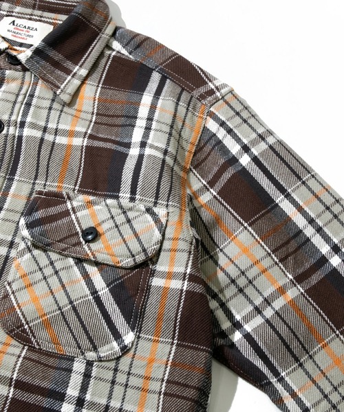 go slow caravan（ゴースローキャラバン）の「ALCARZA/アルカルザ　HEAVY FLANNEL CHECK WORK SHIRTS（シャツ/ブラウス・メンズ・ブラウン/オレンジ系その他/ホワイト/グレー/ホワイト系その他2/ロイヤルブルー・LARGE/X-LARGE/MEDIUM）」の9枚目の写真