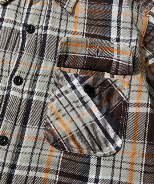 go slow caravan（ゴースローキャラバン）の「ALCARZA/アルカルザ　HEAVY FLANNEL CHECK WORK SHIRTS（シャツ/ブラウス・メンズ・ブラウン/オレンジ系その他/ホワイト/グレー/ホワイト系その他2/ロイヤルブルー・LARGE/X-LARGE/MEDIUM）」の10枚目の写真