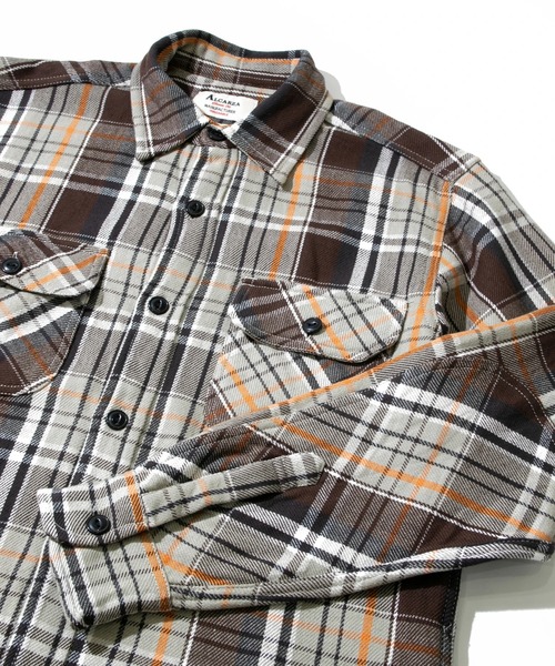 go slow caravan（ゴースローキャラバン）の「ALCARZA/アルカルザ　HEAVY FLANNEL CHECK WORK SHIRTS（シャツ/ブラウス・メンズ・ブラウン/オレンジ系その他/ホワイト/グレー/ホワイト系その他2/ロイヤルブルー・LARGE/X-LARGE/MEDIUM）」の11枚目の写真