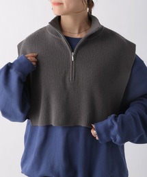 LEPSIM | 7ゲージハイネックZIPケープ　907024(ニット/セーター)