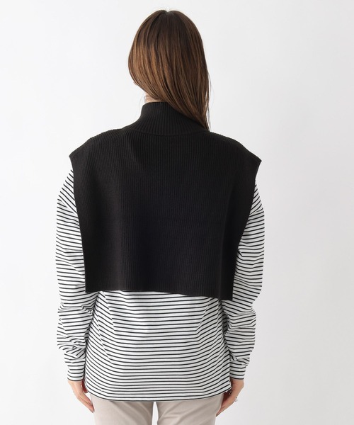 LEPSIM(レプシィム)の「7ゲージハイネックZIPケープ 907024(ニット/セーター・レディース・グレイッシュベージュ/ブラック/ブラウン/チャコールグレー・FREE)」の15枚目の写真