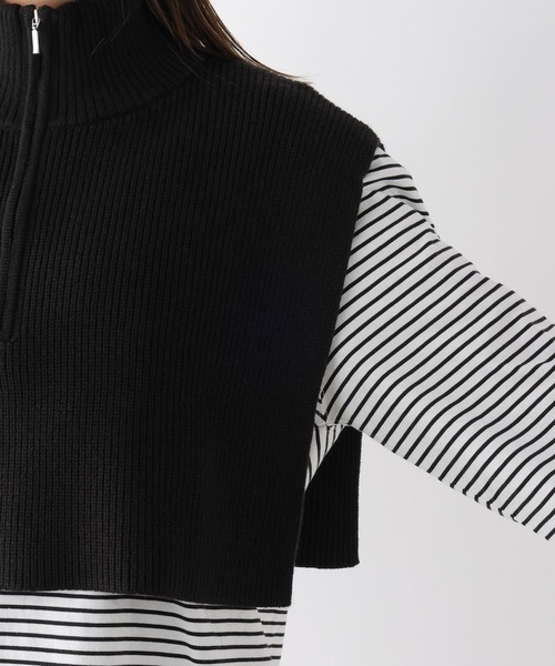 LEPSIM(レプシィム)の「7ゲージハイネックZIPケープ 907024(ニット/セーター・レディース・グレイッシュベージュ/ブラック/ブラウン/チャコールグレー・FREE)」の17枚目の写真