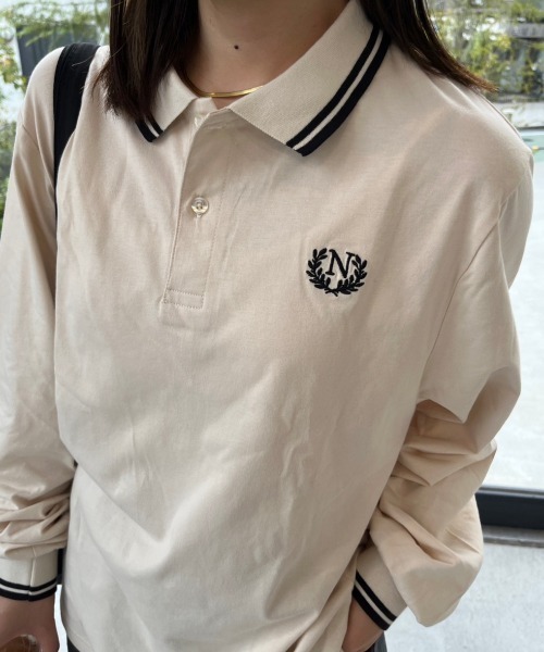 nemne store(ネンネストア)の「【低身長サイズあり】ライン入りポロシャツ(ポロシャツ・レディース・ネイビー/ライトベージュ・MEDIUM/SMALL)」の9枚目の写真