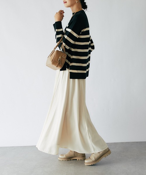 RIVE DROITE（リヴドロワ）の「イージーロングフレアスカート（スカート・レディース・ブラウン/アイボリー/サックスブルー・38/36）」の19枚目の写真