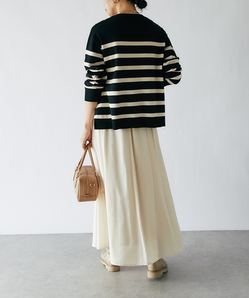 RIVE DROITE（リヴドロワ）の「イージーロングフレアスカート（スカート・レディース・ブラウン/アイボリー/サックスブルー・38/36）」の17枚目の写真