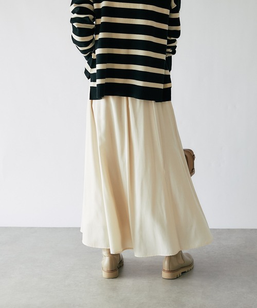 RIVE DROITE（リヴドロワ）の「イージーロングフレアスカート（スカート・レディース・ブラウン/アイボリー/サックスブルー・38/36）」の9枚目の写真