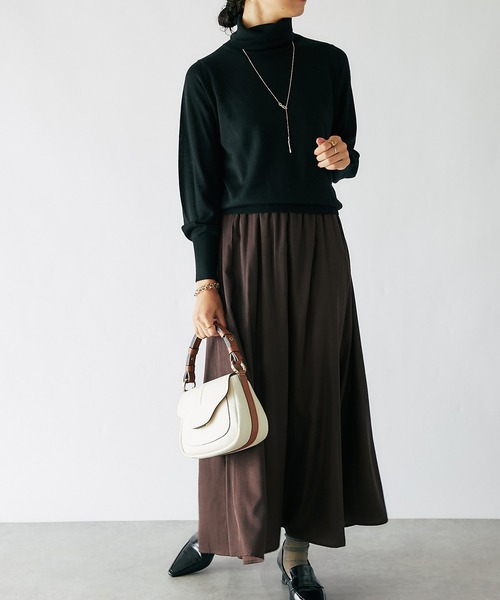 RIVE DROITE（リヴドロワ）の「イージーロングフレアスカート（スカート・レディース・ブラウン/アイボリー/サックスブルー・38/36）」の22枚目の写真