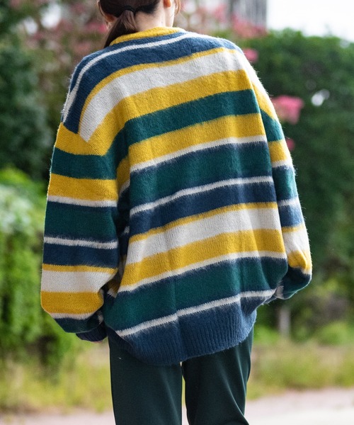 JOHN'S CLOSET(ジョンズクローゼット)の「【i】アクリルシャギー マルチボーダーニット(ニット/セーター・メンズ・イエロー/ブラウン/グリーン・MEDIUM/LARGE/X-LARGE)」の19枚目の写真