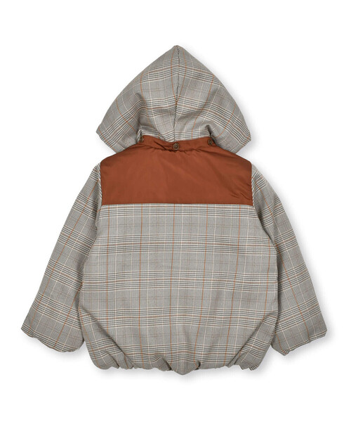 SLAP SLIP(スラップスリップ)の「タフタ切替中綿チェック柄コート(80~130cm)(ブルゾン・キッズ・ブラウン系その他/ブルー系その他2・90cm/110cm/100cm/120cm/130cm/80cm)」の14枚目の写真