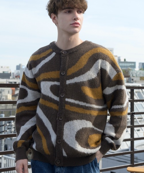 2WAYマーブルクルーカーディガン