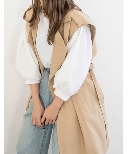 chocomee(チョコミー)の「volume sleeve cotton tops(Tシャツ/カットソー・レディース・ホワイト・FREE)」の2枚目の写真