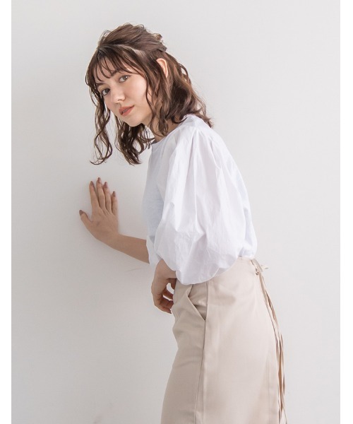 chocomee(チョコミー)の「volume sleeve cotton tops(Tシャツ/カットソー・レディース・ホワイト・FREE)」の5枚目の写真