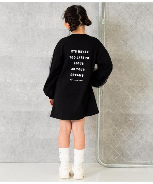 ANAP kids（アナップキッズ）の「ファーワッペンチュール袖裏毛スウェットワンピース（ワンピース・キッズ・ブラック/ピンク/サックスブルー・110cm/120cm/130cm/100cm）」の14枚目の写真