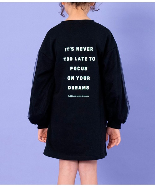 ANAP kids（アナップキッズ）の「ファーワッペンチュール袖裏毛スウェットワンピース（ワンピース・キッズ・ブラック/ピンク/サックスブルー・110cm/120cm/130cm/100cm）」の8枚目の写真