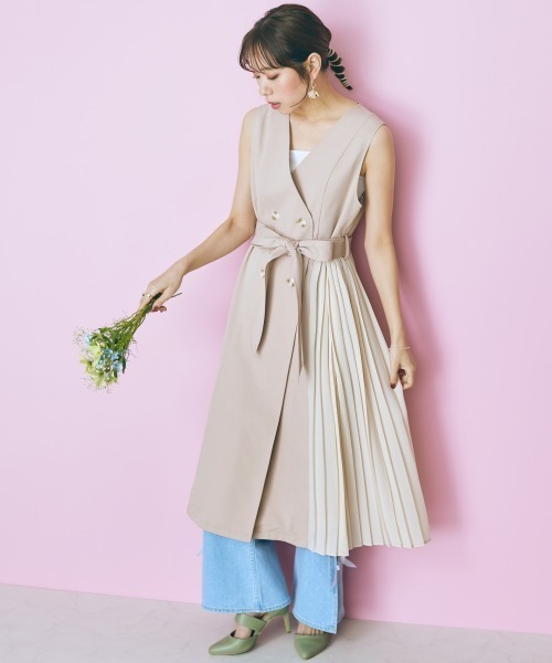 marun（マルン）の「＜大きいサイズ＞ 3wayスプリングコート marun（トレンチコート・レディース・パープル/ベージュ・LL/L/4L/3L/5L）」の15枚目の写真