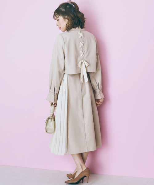 marun（マルン）の「＜大きいサイズ＞ 3wayスプリングコート marun（トレンチコート・レディース・パープル/ベージュ・LL/L/4L/3L/5L）」の4枚目の写真