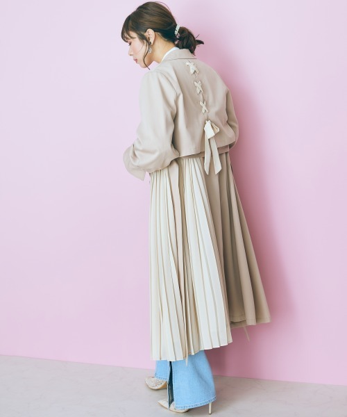 marun（マルン）の「＜大きいサイズ＞ 3wayスプリングコート marun（トレンチコート・レディース・パープル/ベージュ・LL/L/4L/3L/5L）」の14枚目の写真