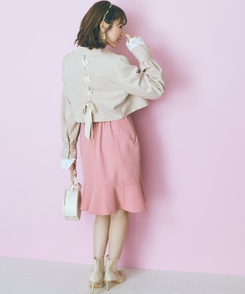 marun（マルン）の「＜大きいサイズ＞ 3wayスプリングコート marun（トレンチコート・レディース・パープル/ベージュ・LL/L/4L/3L/5L）」の7枚目の写真