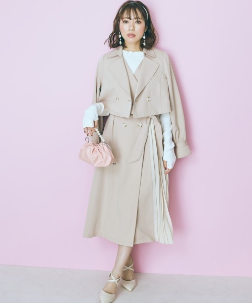 marun（マルン）の「＜大きいサイズ＞ 3wayスプリングコート marun（トレンチコート・レディース・パープル/ベージュ・LL/L/4L/3L/5L）」の3枚目の写真