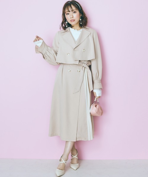 marun（マルン）の「＜大きいサイズ＞ 3wayスプリングコート marun（トレンチコート・レディース・パープル/ベージュ・LL/L/4L/3L/5L）」の18枚目の写真