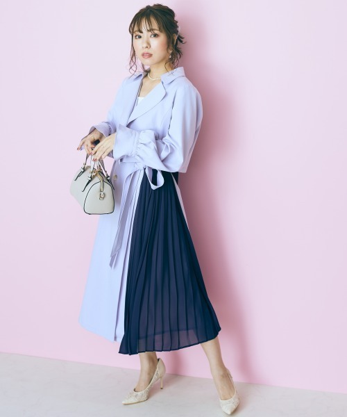 marun（マルン）の「＜大きいサイズ＞ 3wayスプリングコート marun（トレンチコート・レディース・パープル/ベージュ・LL/L/4L/3L/5L）」の5枚目の写真