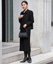 ＆HALF（アンドハーフ）の「フォーマルリボントップス3点スーツ（スカート）【入学式・卒業式・セレモニー・喪服・礼服】（セットアップ）」