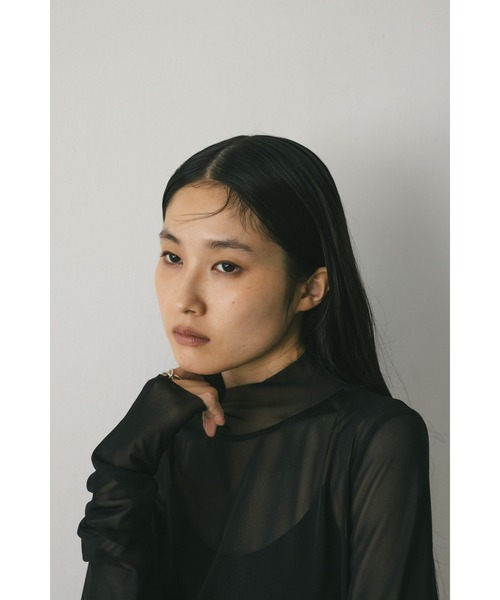 STYLEMIXER(スタイルミキサー)の「チュールハイネックトップ(Tシャツ/カットソー・レディース・アイボリー/ミント/ブラック・FREE)」の18枚目の写真