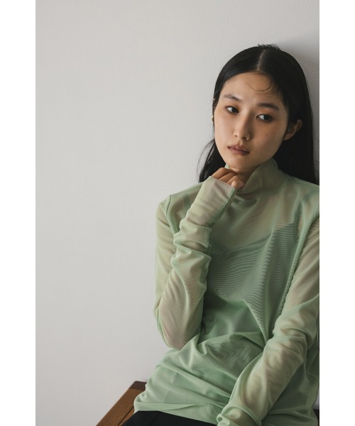 STYLEMIXER(スタイルミキサー)の「チュールハイネックトップ(Tシャツ/カットソー・レディース・アイボリー/ミント/ブラック・FREE)」の21枚目の写真