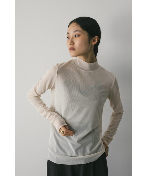 STYLEMIXER(スタイルミキサー)の「チュールハイネックトップ(Tシャツ/カットソー・レディース・アイボリー/ミント/ブラック・FREE)」の9枚目の写真