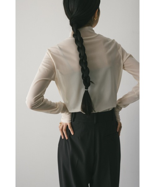 STYLEMIXER(スタイルミキサー)の「チュールハイネックトップ(Tシャツ/カットソー・レディース・アイボリー/ミント/ブラック・FREE)」の10枚目の写真