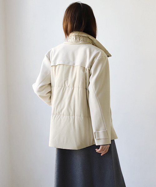 REAL CUBE（リアルキューブ）の「グログランリボン切替えカポックコート（その他アウター・レディース・アイボリー・FREE）」の3枚目の写真