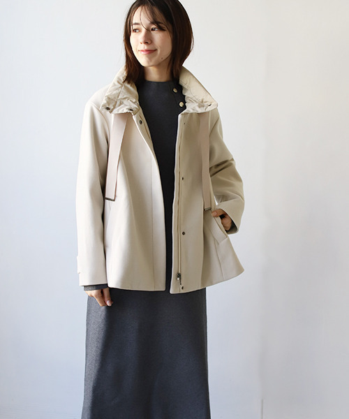 REAL CUBE（リアルキューブ）の「グログランリボン切替えカポックコート（その他アウター・レディース・アイボリー・FREE）」の5枚目の写真