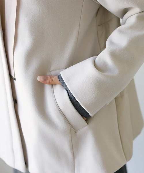 REAL CUBE（リアルキューブ）の「グログランリボン切替えカポックコート（その他アウター・レディース・アイボリー・FREE）」の6枚目の写真