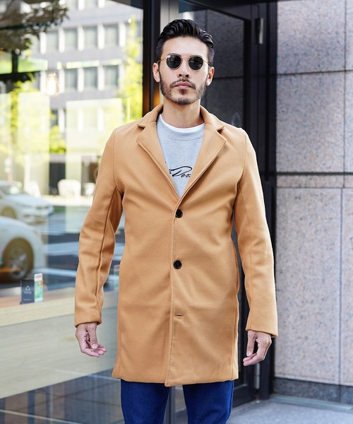 jiggys shop（ジギーズショップ）の「ウール混シングルコート チェスターコート（チェスターコート・メンズ・ネイビー/ブラック/ベージュ・MEDIUM/LARGE/X-LARGE）」の9枚目の写真