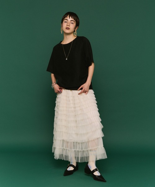 manana suerte グレー チュールスカート manana suerte（マニャーナスエルテ）｜スカート一覧 - WEAR