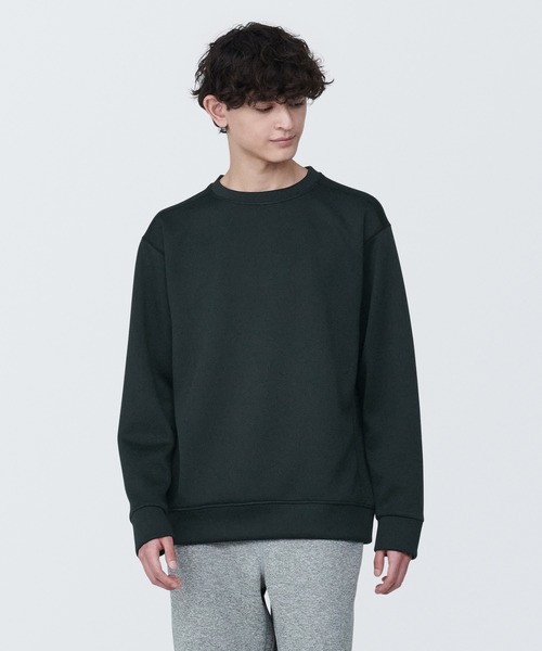 無印良品(ムジルシリョウヒン)の「〔MUJI WALKER〕紳士 UVカット乾きやすいスウェットシャツ(スウェット・メンズ・ダークグリーン/グレー系1/ブラック/オフホワイト・S/XL/L/M)」の3枚目の写真