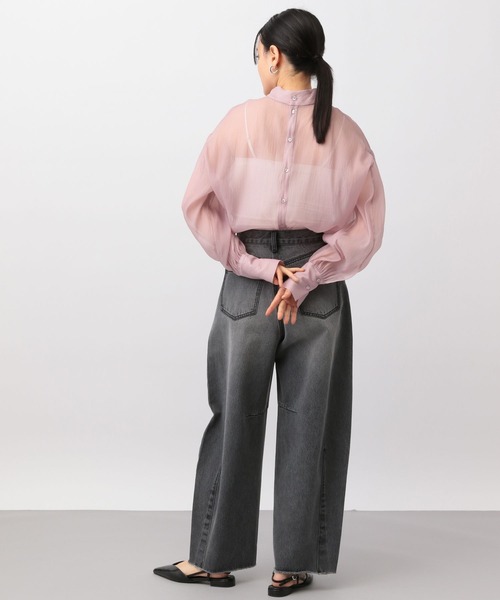 A part by(アパートバイ)の「シアースタンドブラウス(シャツ/ブラウス・レディース・グレー系その他/ピンク系その他・FREE)」の8枚目の写真