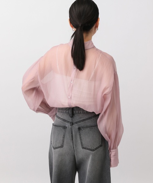 A part by(アパートバイ)の「シアースタンドブラウス(シャツ/ブラウス・レディース・グレー系その他/ピンク系その他・FREE)」の10枚目の写真